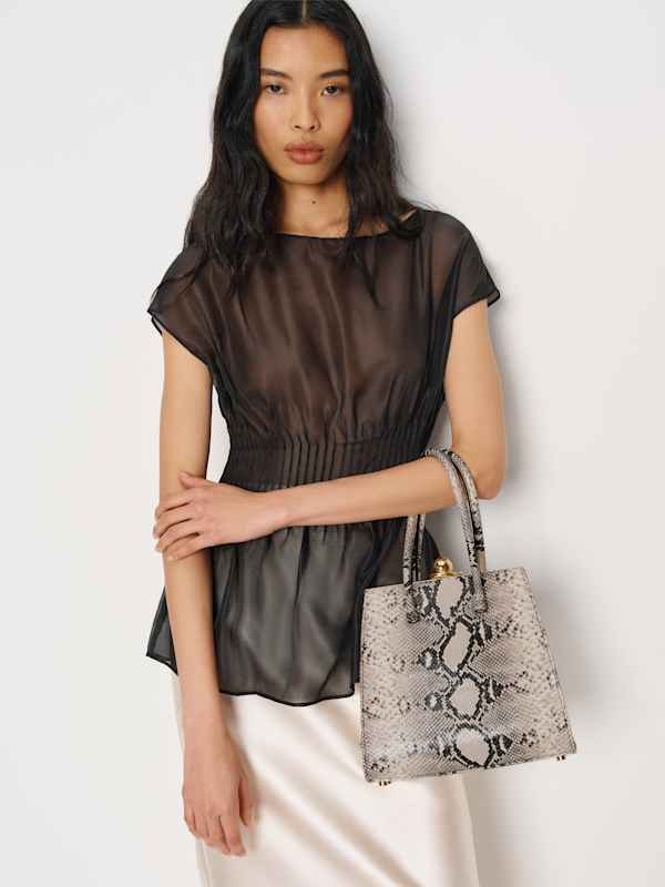 Peppa Top Handle - Snake Leather